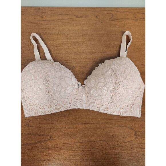 Unbranded 36D LIGHT PINK lightly padded lace bra - Picture 1 of 5